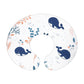 U-shaped pillowcase with navy whales and coral sprigs on white, option Whales Pillowcase
