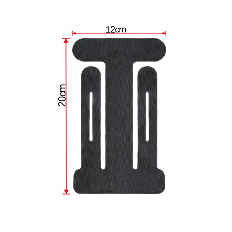 Black pre-cut elbow tape piece marked twenty by twelve centimetres