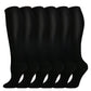 Assorted print knee high compression sport socks laid out side by side