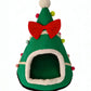 Christmas tree pet den shown from the front with the entrance hole