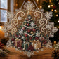 Diamond painting suncatcher style hanger with a Santa on a clear disc