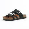 Adjustable Buckle Woven Sandals With Suede Insoles - Black