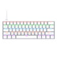 White 61 key mechanical keyboard with RGB backlight and Type-C cable on a white background