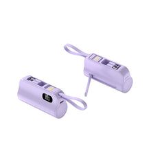 Mini Capsule Power Bank with Dual Plugs and Lanyard Cable