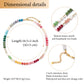 Jewel multicolor colorway of the stone bead necklace with length and stainless steel clasp details