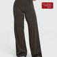 High waist wide leg pants with a curved center back seam, back view