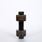 Top view of the black screw cap with fold down carry handle and white flip top spout