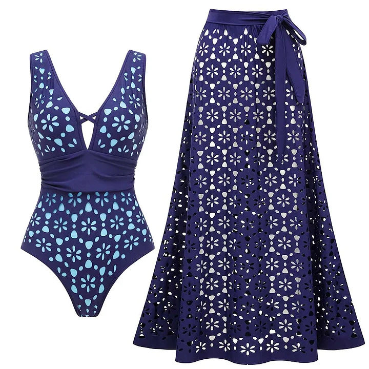 Womens Cut Out Swimsuit | top down arrangement layout