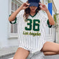 Women's Basketball Print V-Neck T-Shirt