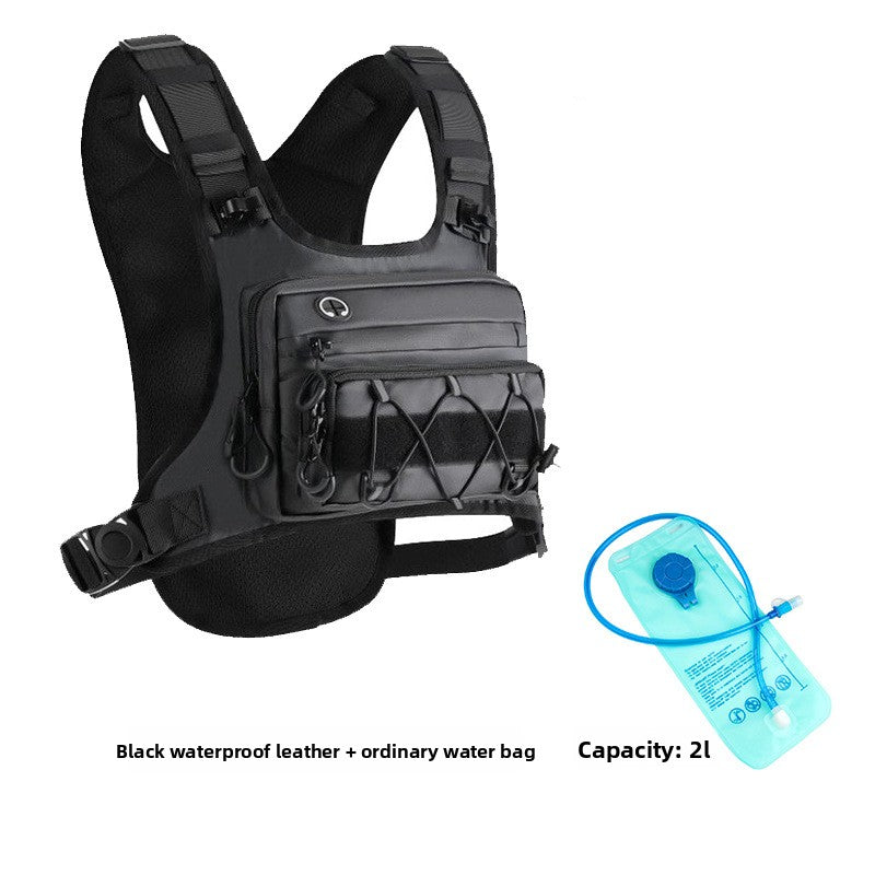 Night camo hydration chest pack displayed on a plain studio background