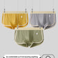 Ribbed cotton boxer briefs showing the contrast elastic waistband and leg trim