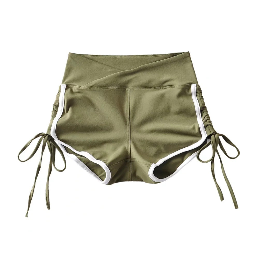 High waist contrast trim shorts shown for fit and comfort