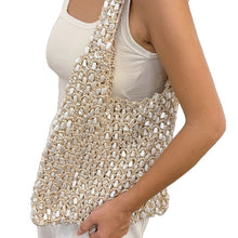 Korean Style Beaded Crochet Net Shoulder Bag