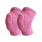 Pink dance knee pads with sponge pad, pair on white background, size M variant
