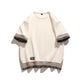 Men's round neck short sleeve T-shirt in soft jersey knit, front view