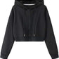 Cropped zip hoodie with a full front zip and ribbed hem