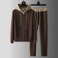 Men's Fleece-Lined Hooded Tracksuit Set | travel friendly carry scenario