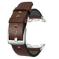 Classic Leather Watch with Metal Connector Leather Strap