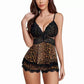 Lace trimmed camisole with a sheer floral bust and centre bow, worn over matching lace hem shorts