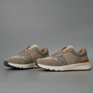Front view of leather casual shoes showing brass eyelets