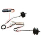 Dual drive controller linked by two cables to a front and a rear black hub motor, motor connectors circled in red