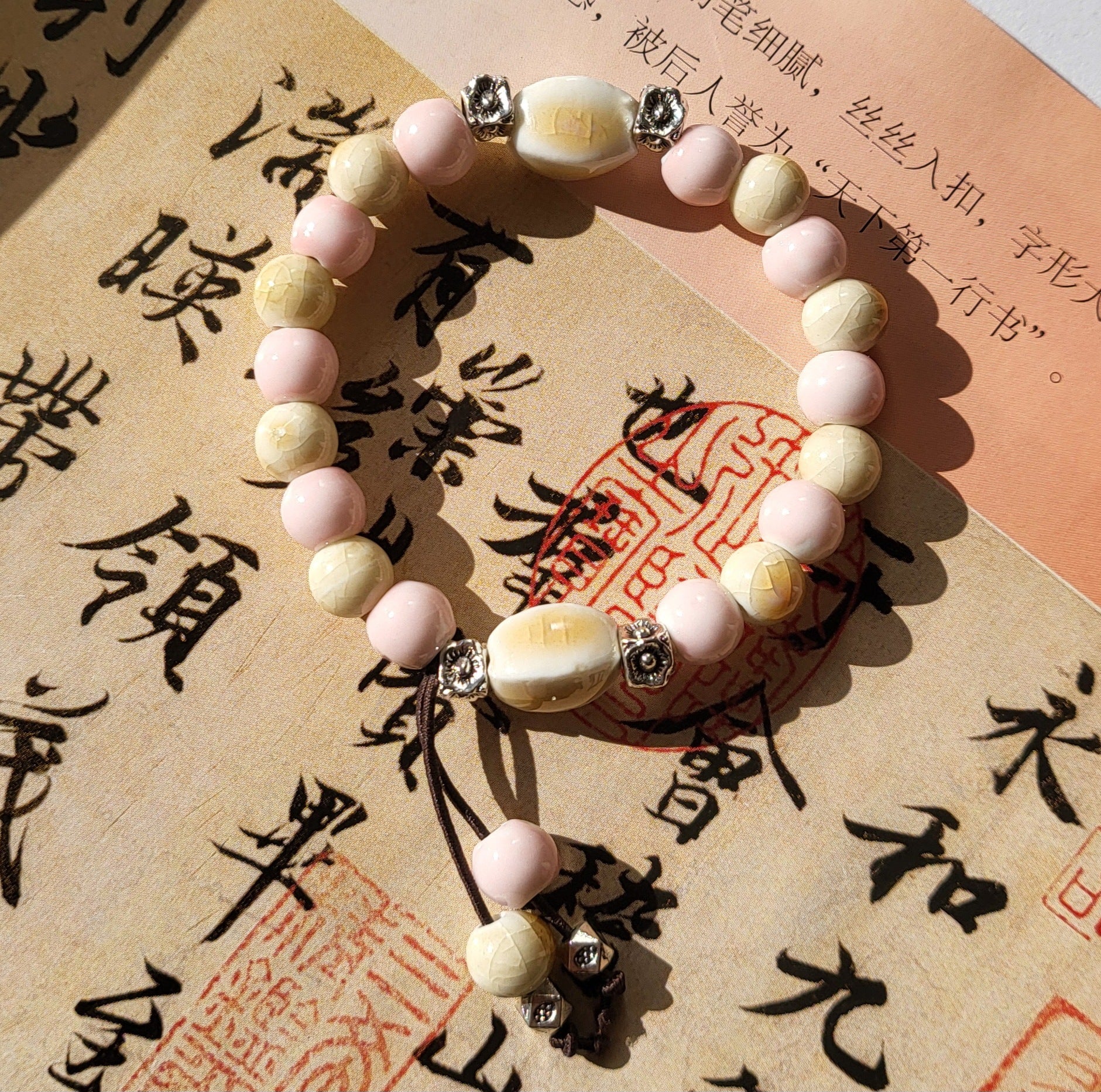 Handmade Ceramic Beads Strand | soft focus lifestyle hero