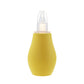 White manual squeeze bulb baby nasal aspirator with soft rounded TPE tip and clear cap
