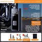 Dual use tire inflator version with cigarette lighter, Type C charging and power bank accessories