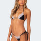 Lace tie bikini set worn for a day at the pool or beach