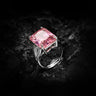 J810002 pink stone cube sugar, copper alloy