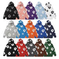 Fifteen colourways of the cotton wreath print pullover hoodie shown side by side