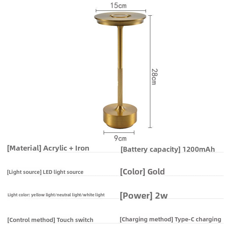 Gold lamp spec panel, 15 cm by 28 cm, panel text reads 1200mAh, image of the 2000mah Gold option