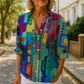 Long Sleeve Floral Print Shirt | angled lifestyle styling shot