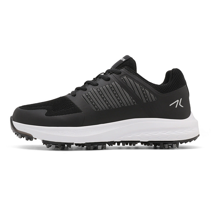 Mens golf shoe spikeless outsole with a molded rubber nub pattern for grip