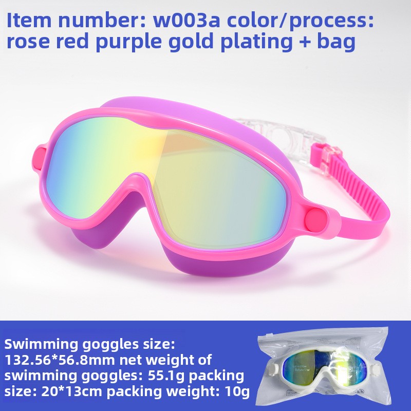Kids swimming goggles with mirror-plated lenses