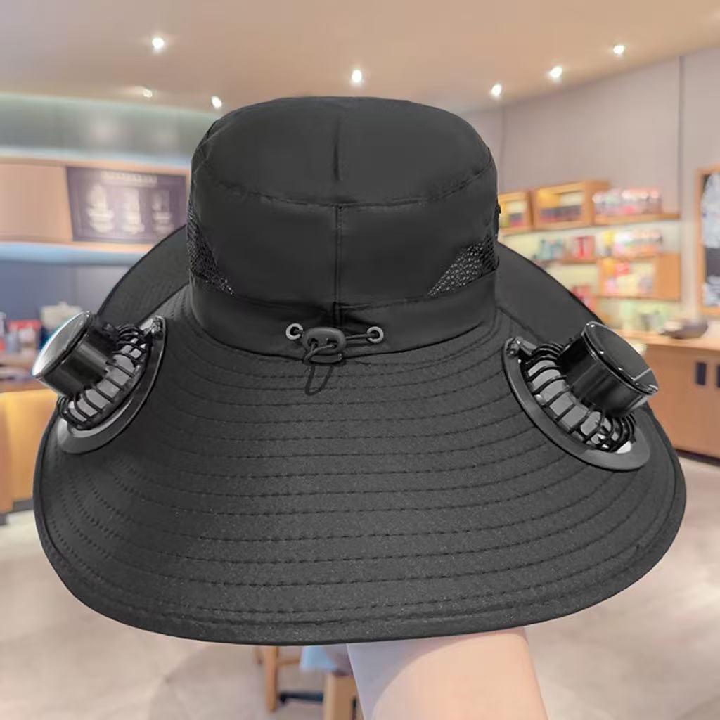 Solar Usb Fan Hat with Dual | scale reference