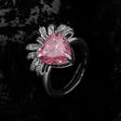 J1693001 pink stone love, copper alloy