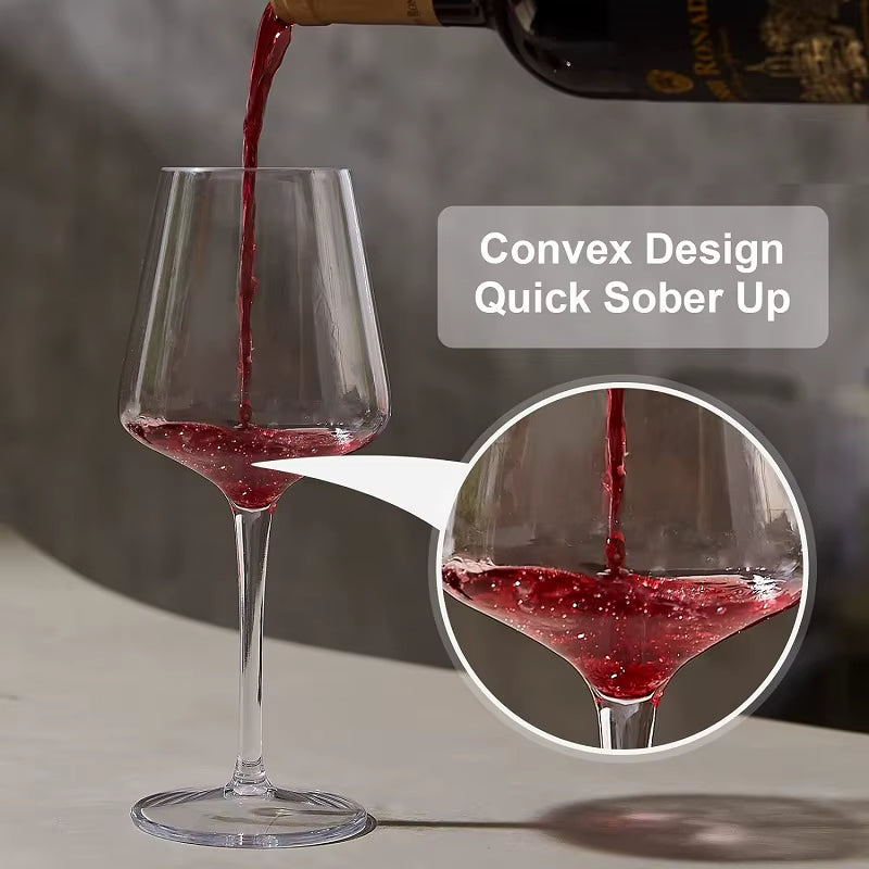 2/4/6PCS Set Unbreakable Plastic Wine Glass High Quality Goblet Transparent Tritan Plastic Wine Juice Drink Cup Party