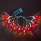 Wooden house LED string lights, New Snowman Small House design, option image for 3 m, 20 lamps, battery box, twinkle