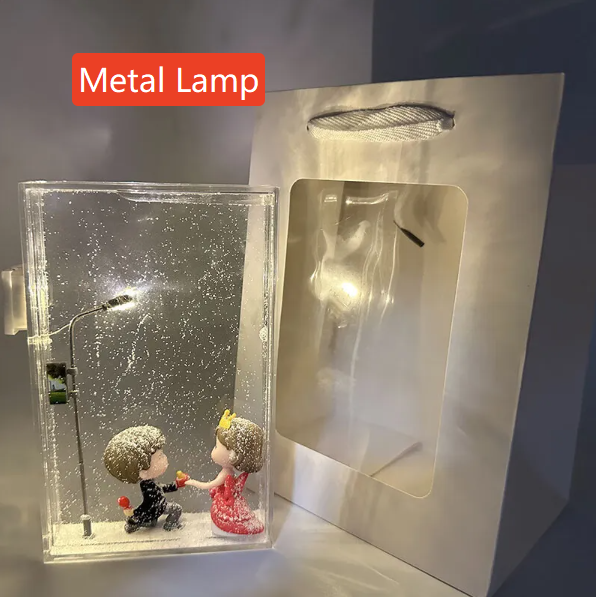 Christmas DIY LED light kit parts and clear acrylic case ready for assembly