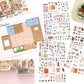 My Little House sticker pack showing the scene card and three illustrated sheets