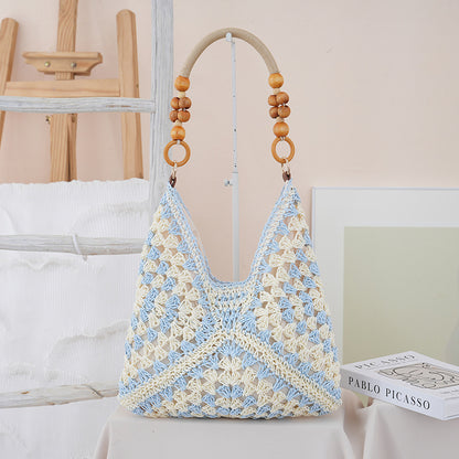 Woven Straw Shoulder Bag, Everyday Bag for Busy Day, Simple Errand, daily routine with Practical Value, Cleaner Use, and E...