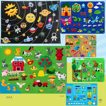 Childrens Felt Story Board Wall Set with Themed Felt Pieces
