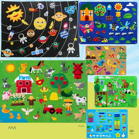 Childrens Felt Story Board Wall Set with Themed Felt Pieces