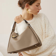 Genuine Leather Hobo Shoulder Bag with Top Handle and Long Crossbody Strap