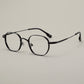 Titanium eyeglasses frame seen at an everyday angle showing the temple arms