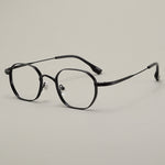 Titanium eyeglasses frame seen at an everyday angle showing the temple arms