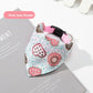 Dog bandana with a printed triangle scarf on a webbing collar