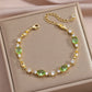 Zircon Gold Plated Leaf Design