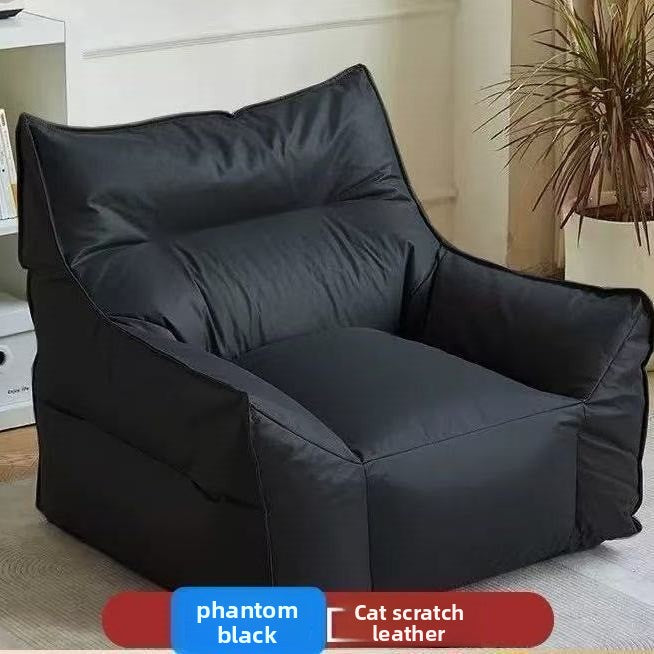 Midnight black bean bag armchair with a high back and wide arms, Midnight Black option